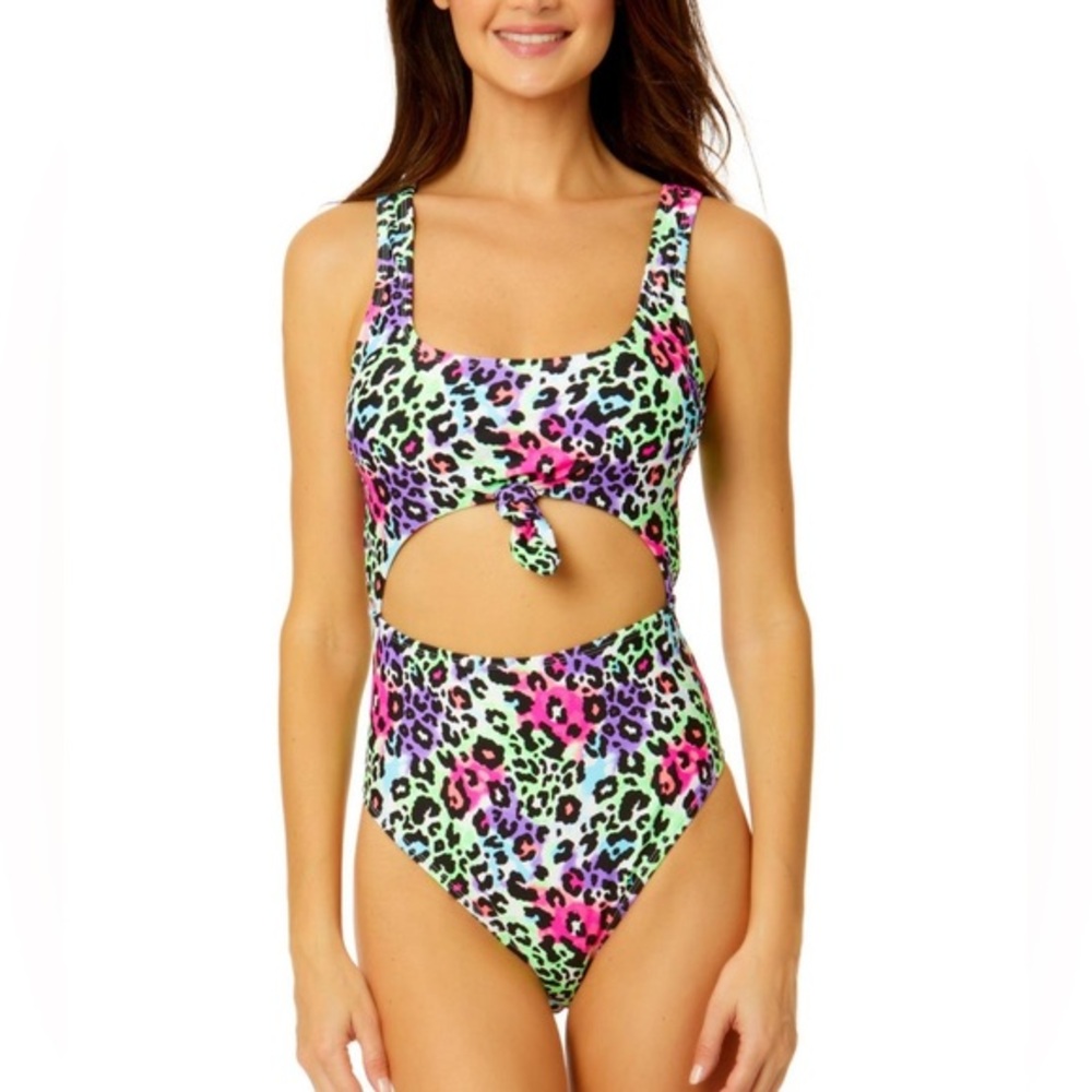 Salt + Cove Womens Cut-Out Animal Print One-Piece Swimsuit Plus Size 2X NWOT